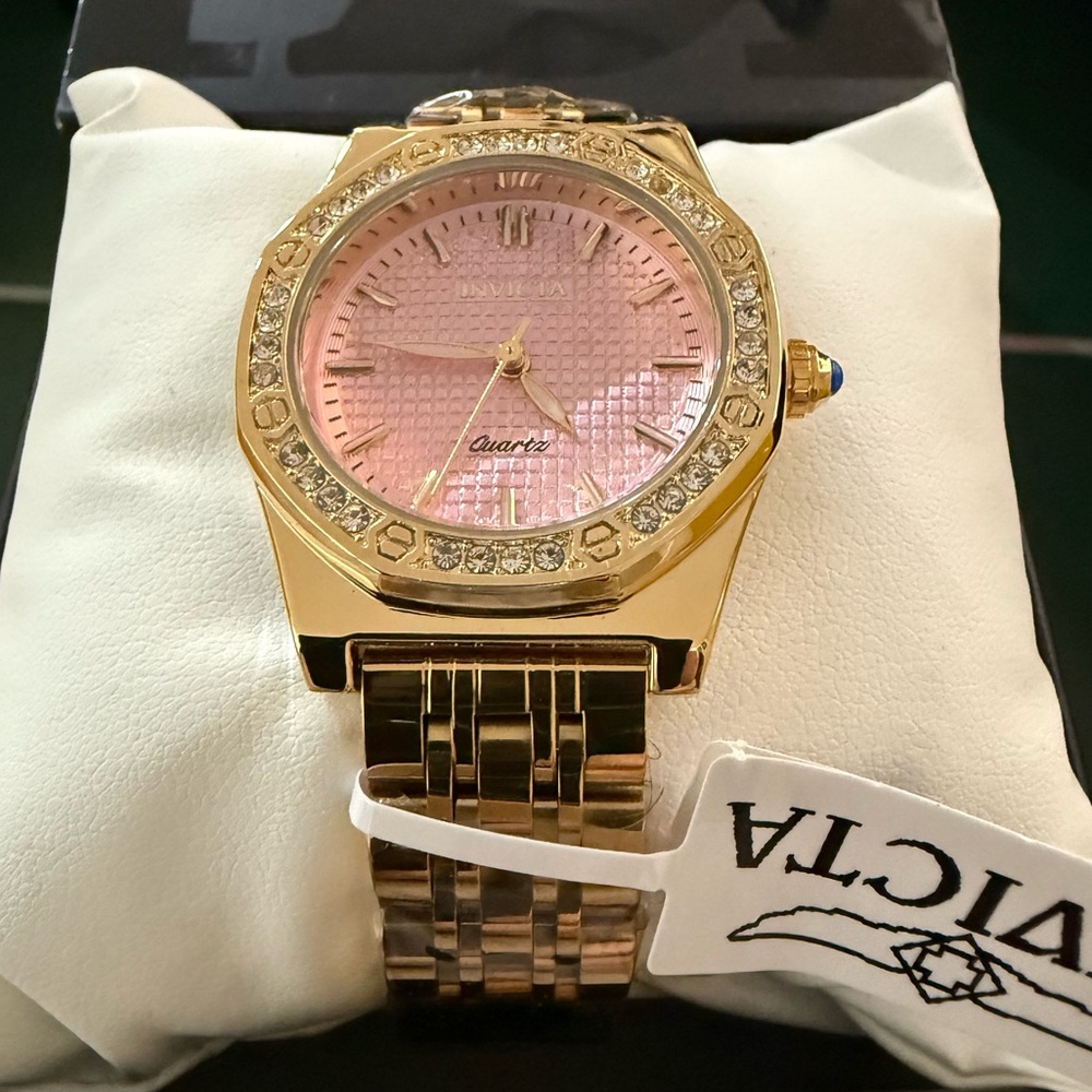 Invicta Women's Gold Watch with Pink Dial - Picture 2 of 3